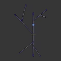 Modern Geometric Linear Cross Chandelier With Metallic Design In Dark Interior