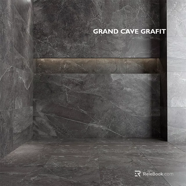 Grand Cave Graft Marble Wall Component With Textured Surface And Recessed Lighting 3d model 