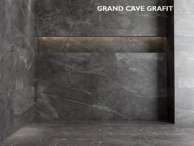 Grand Cave Graft Marble Wall Component With Textured Surface And Recessed Lighting 3d model