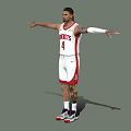 A Man Wearing White Rockets Number 4 Jersey With Arm Sleeve And Tattoos Standing Arms Outstretched