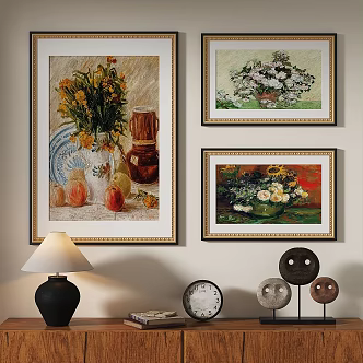 French retro European classical oil painting modern abstract decorative painting 3d model