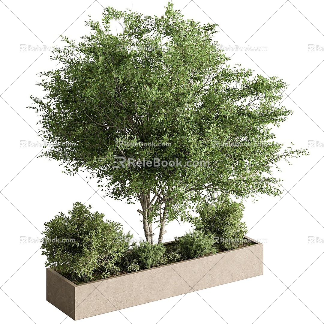 Modern Flower Pond Green Plant Pond Landscape Green Plant Pond Landscape Trees 3d model