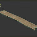 Rustic Wooden Long Strip With Natural Grain And Smooth Surface Texture 3d model