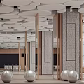 Modern multi-function hall 3d model