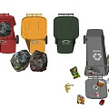 Other Waste Management With Plastic Recycling Glass Bins And Scattered Trash