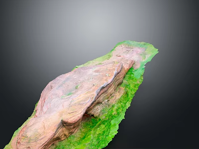 Garden Landscape Design With Natural Terrain Green Vegetation And Rock Features 3d model