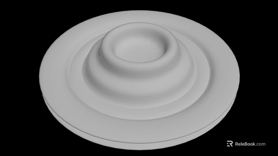 White Layered Circular Structure With Smooth Surfaces And Stacked Disk Design 3d model 