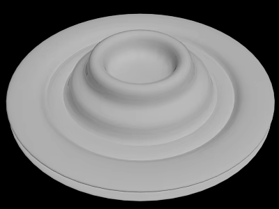 White Layered Circular Structure With Smooth Surfaces And Stacked Disk Design 3d model