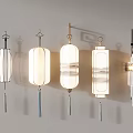 Elegant Wall Lamps Featuring Traditional Lantern Design Modern Transparent Shades And Tassel Decorations
