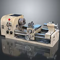 Industrial Metalworking Lathe Machine With Headstock Tool Rest Bed And Control Panel