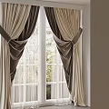 Modern home curtains 3d model
