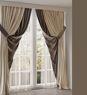 Modern home curtains 3d model