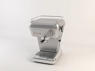 Modern Silver Espresso Machine With Control Panel And Pressure Gauge As Kitchen Appliance 3d model
