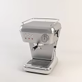 Modern Silver Espresso Machine With Control Panel And Pressure Gauge As Kitchen Appliance 3d model