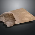 Ancient Broken Stone Tablet With Textured Surface And Layered Structure On Dark Background