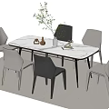 Dining Table and Chair Dining Chair 3d model