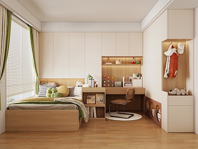 Log Tatami Bedroom Study Children's Room Boy's Room model