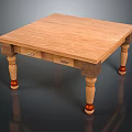 Wooden Square Dining Table With Light Wood Tabletop Drawers And Red Accent Legs