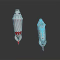 Detailed White And Red Fountain Pen Nibs With Textured Design Features