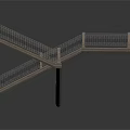 Modern Crossed Staircase Design With Detailed Railings And Structural Elements
