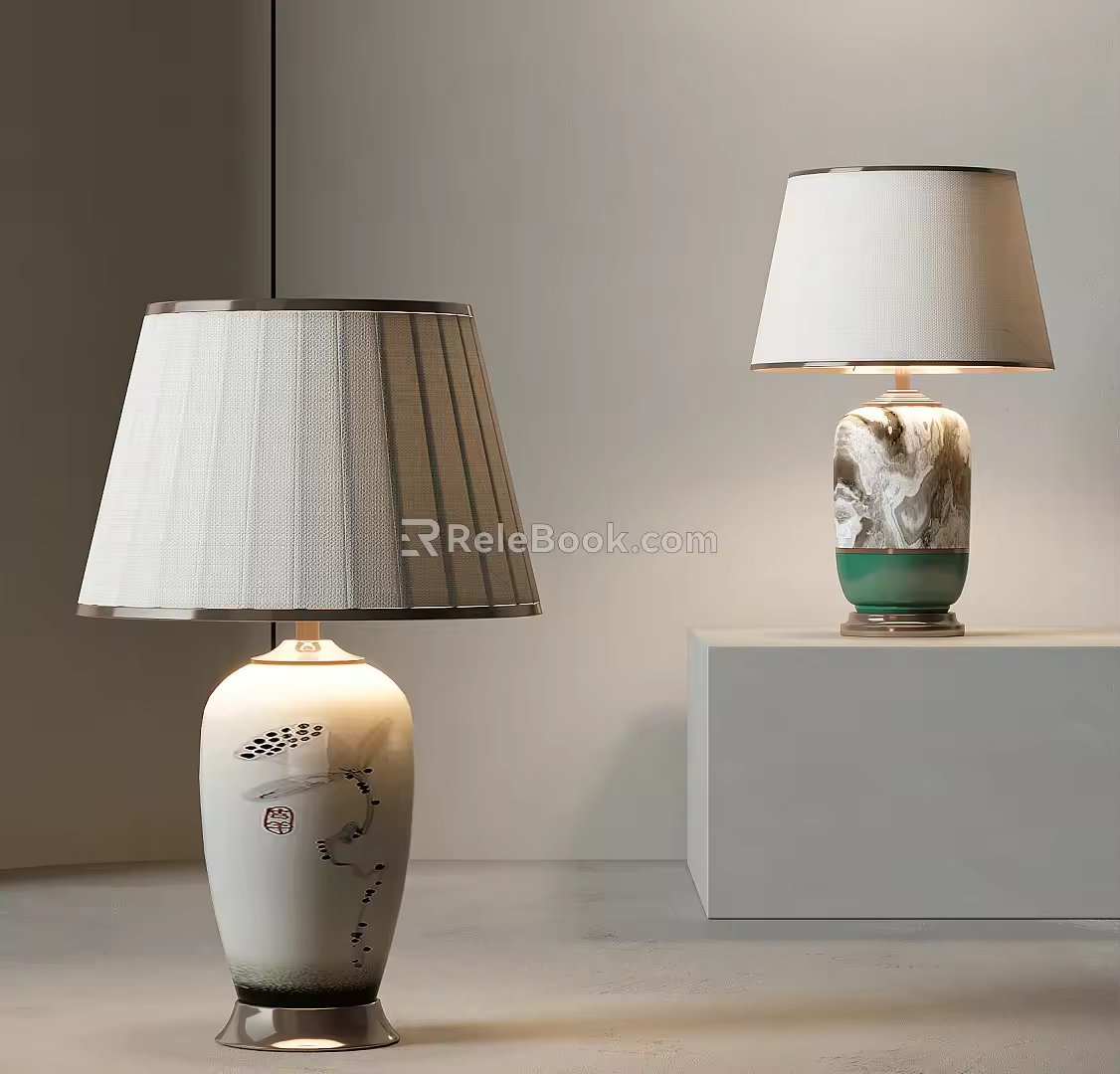 New Chinese Style Table Lamp 3d model