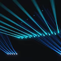 Stage Lighting Design With Blue And Cyan Laser Beams Creating Arch Shape On Black Background 3d model