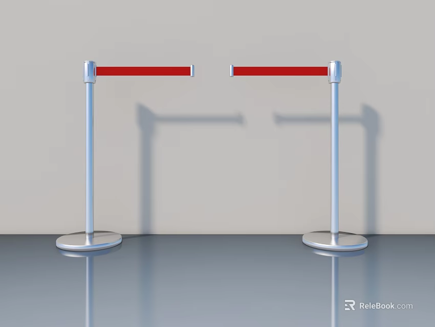 Sleek Hinged Swing Door With Red Strip And Metal Structure For Modern Spaces 3d model 