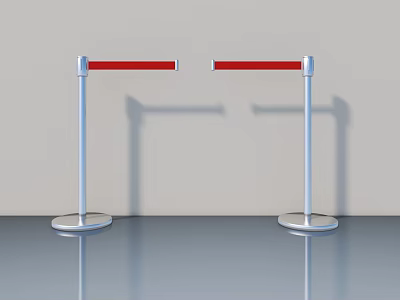Sleek Hinged Swing Door With Red Strip And Metal Structure For Modern Spaces 3d model