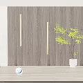 Modern Wall Sconces Mounted on Wooden Texture Wall with Green Foliage Accent