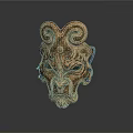 Golden Decorative Mask With Intricate Swirl Patterns For Home Living Decor