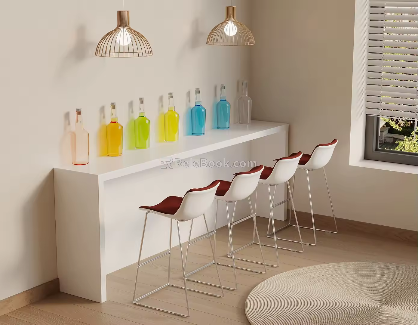 Bar wine chandelier 3d model
