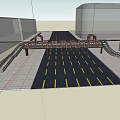 pedestrian bridge creative net red 3d model