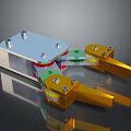 Industrial Mechanical Clamping Equipment With Metal Body Gear Mechanism And Yellow Grippers
