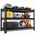 Garage Storage Shelf Organizing Tools Toolbox Tire Fan and Oil Cans
