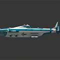 Advanced Military Submarine Weapon With Blue And White Design And Missile System Equipment
