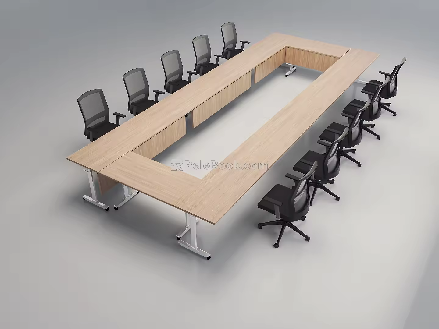 Modern Conference Table Office Desk Folding Table and Chair Folding Desk Folding Conference Table Folding Training Table 3d model