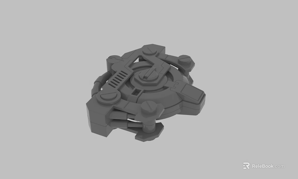 3D Rendered Mechanical Component With Gear Like Elements And Bolted Structure 3d model 