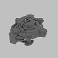3D Rendered Mechanical Component With Gear Like Elements And Bolted Structure