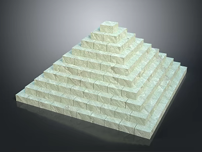 Ancient Pyramid Structure with White Stone Blocks Multiple Layered Steps and Square Base Design 3d model