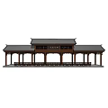 Elegant Traditional Chinese Wooden Pergola With Tile Roof Columns And Benches