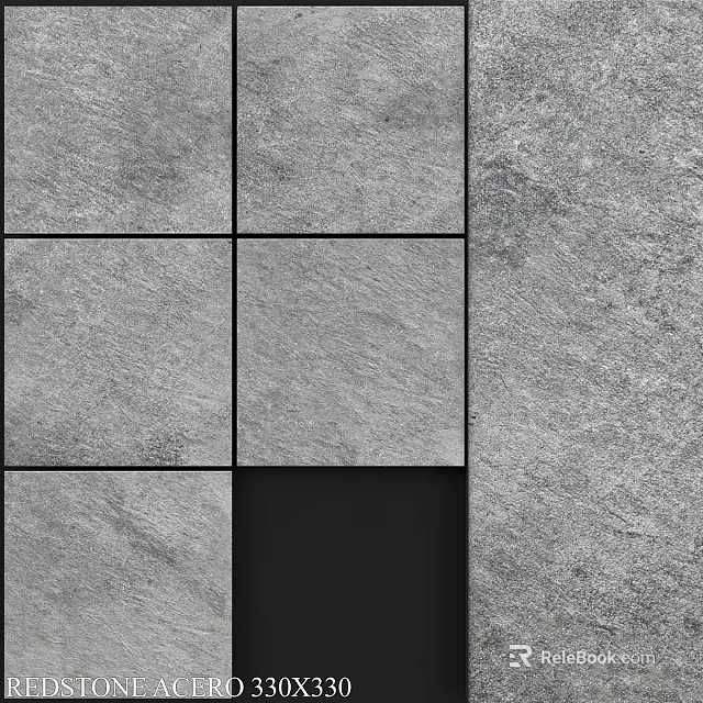 Gray Concrete Building Components With Square Blocks And Textured Surface 3d model 