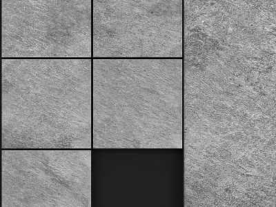 Gray Concrete Building Components With Square Blocks And Textured Surface 3d model