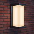 Modern Wall Lamps Mounted on Red Brick Wall with Black Frame and White Shade