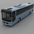 Light Blue Modern City Bus With Large Windows And Black Front Section 3d model