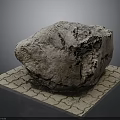 Natural Wood Stone Material With Rough Surface On Grid Pattern Mat