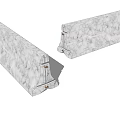 White Concrete Barriers With Connection Parts And Smooth Surface Design 3d model