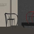 Modern Design Leisure Chairs in Gray and Red with Metal Frames for Designer