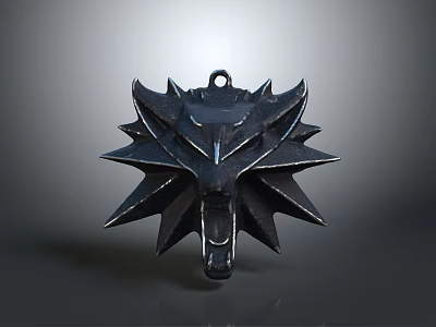 Wolf Head Spiked Metal Badge Fashion Clothing Accessory For Stylish Outfits 3d model