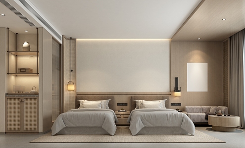 New Chinese Guest Room 3d model