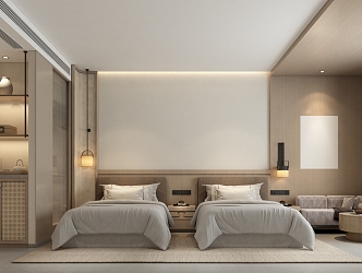 New Chinese Guest Room 3d model